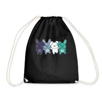 oriented aroace Flag Pride LGBTQ cute bunny - Drawstring Bag - black - Front