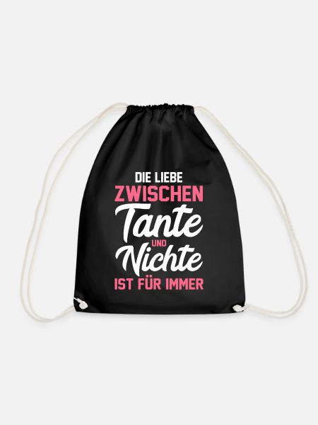 Patentante Nichte Tante - Turnbeutel - Schwarz