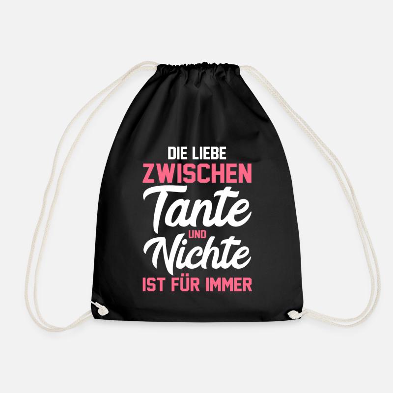 Patentante Nichte Tante - Turnbeutel - Schwarz