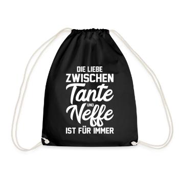 Patentante Neffe Tante - Turnbeutel - Schwarz - Vorne