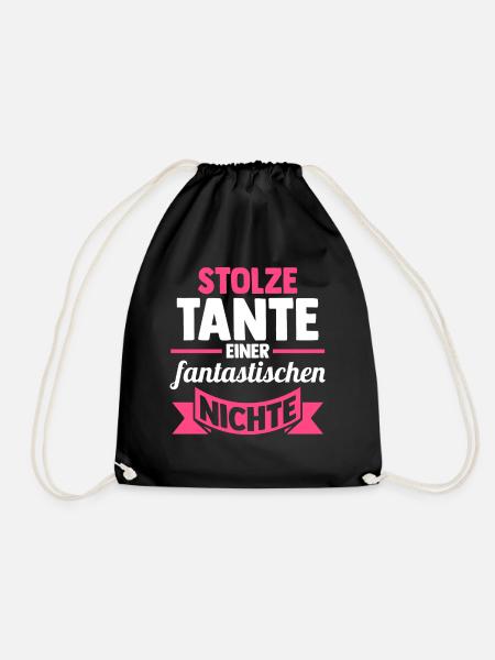 Patentante Nichte Tante - Turnbeutel - Schwarz