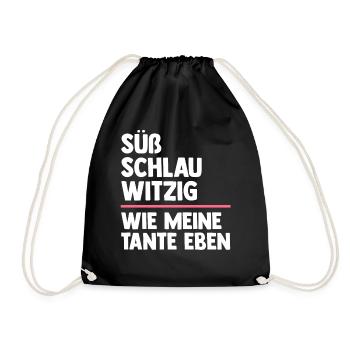 Patentante Neffe Nichte Tante - Turnbeutel - Schwarz - Vorne