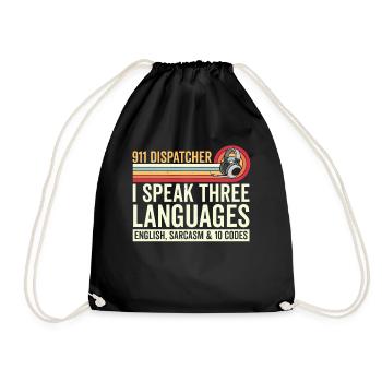 Dispatcher Funny Thing Gold Line Police - Drawstring Bag - black - Front