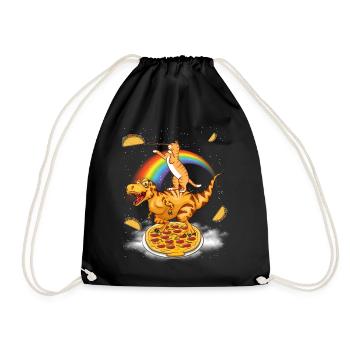Chat de science-fiction, T-Rex Dinosaur Pizza Dino - Sac de sport léger - noir - Devant