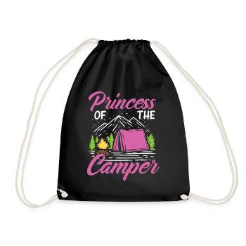 Prizessin Camping Camper - Drawstring Bag - black - Front