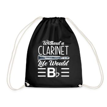 Clarinet Life Hobby Musician Clarinetist - Drawstring Bag - black - Front