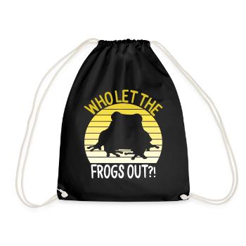 Funny Frog Plague Pesach Passover Jewish Jew - Drawstring Bag - black - Front