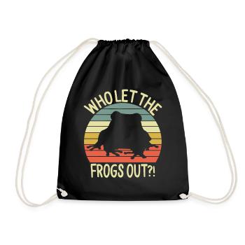 Funny Frog Plague Pesach Passover Jewish Jew - Drawstring Bag - black - Front