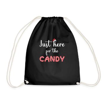 Juste ici pour les bonbons - Sac de sport léger - noir - Devant