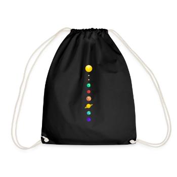 Planets design with solar system in space stars - Drawstring Bag - black - Front