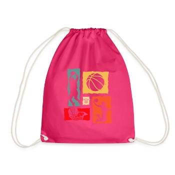 Joueur de basket-ball rétro - Sac de sport léger - fuchsia - Devant