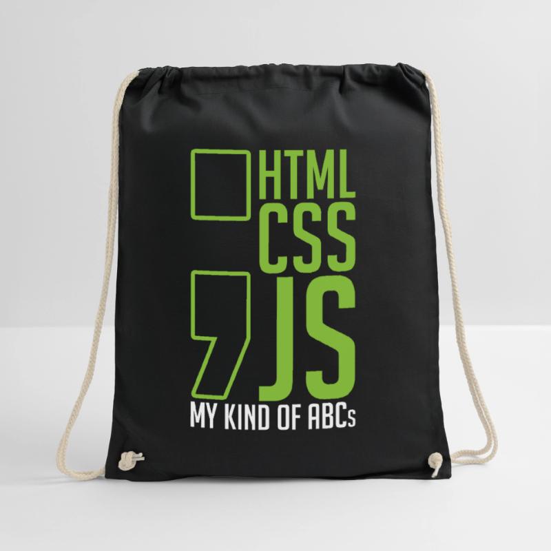 web developer gift html css js my kind of Drawstring Bag