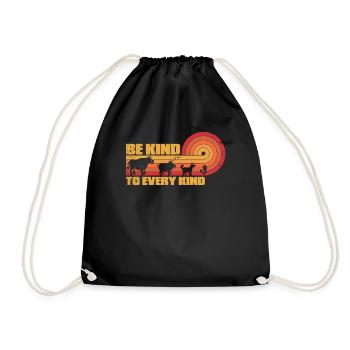 Be Kind To Every Kind Welfare Rights Lover Animal - Drawstring Bag - black - Front