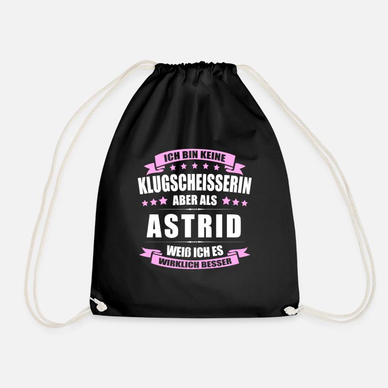 Name Astrid Vorname Klugscheisserin Namenstag - Turnbeutel - Schwarz