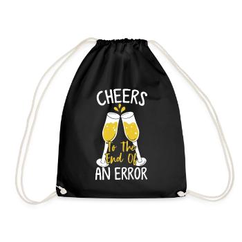 End Of An Error Funny Divorce Happy Divorce End - Drawstring Bag - black - Front