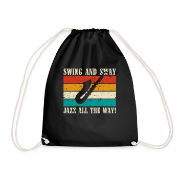 Swing and Sway Jazz all the Way - Jazz Musiker - Drawstring Bag - black - Front