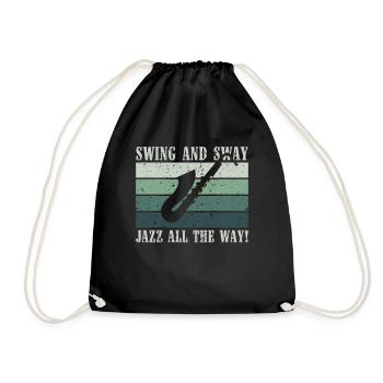Swing and Sway Jazz all the Way - Jazz Musiker - Drawstring Bag - black - Front