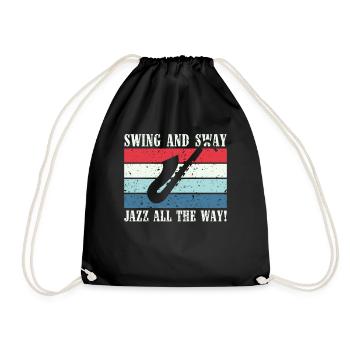 Swing and Sway Jazz all the Way - Jazz Musiker - Drawstring Bag - black - Front