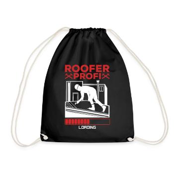 Roof Worker Roofing Roofer - Roofer Profi Loading - Turnbeutel - Schwarz - Vorne