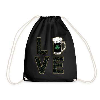 Love St. Patricks day - Drawstring Bag - black - Front
