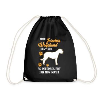 Irischer Wolfshund hört gut Irish Wolfhound - Turnbeutel - Schwarz - Vorne