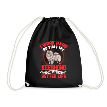 Travailler pour mon Wolfsspitz German Keeshond - Sac de sport léger - noir - Devant