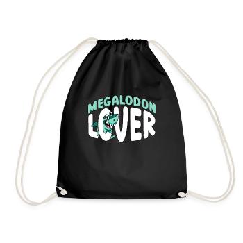 Megalodon Lover - Megalodon Jungen Hai - Turnbeutel - Schwarz - Vorne