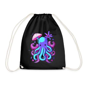 Octo Jelly Oktopus Meerestier - Turnbeutel - Schwarz - Vorne