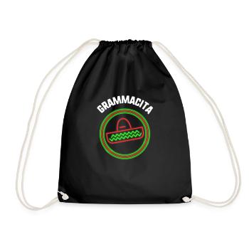 Cinco De Mayo Grammacita Sombrero Mexican Abuela - Drawstring Bag - black - Front