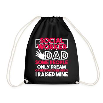 Social Worker Social Worker Dad - Drawstring Bag - black - Front