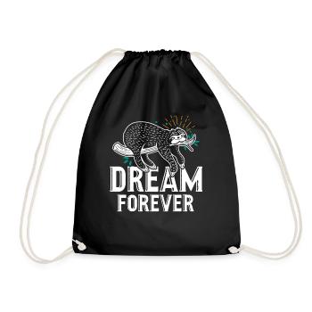 Sloth Sloth Sleeping Dream Forever - Drawstring Bag - black - Front