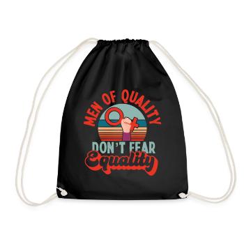 Feminist Retro Men Of Quality - Turnbeutel - Schwarz - Vorne
