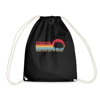 Porcupine more than an Animal Spiked Animal Lover - Drawstring Bag - black - Front