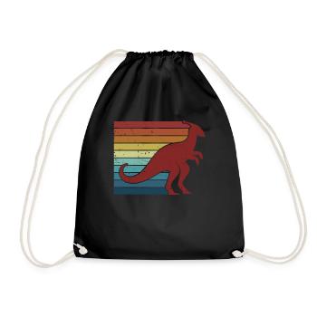 Retro Parasaurolophini Dinosaur Lover - Drawstring Bag - black - Front