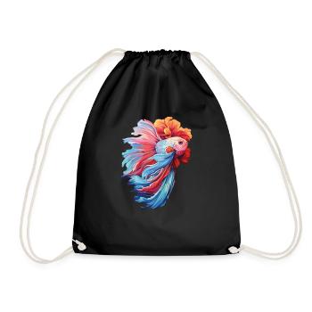 Bettafish Fish - Drawstring Bag - black - Front