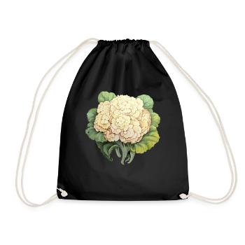 Blumenkohl Gemüse - Turnbeutel - Schwarz - Vorne