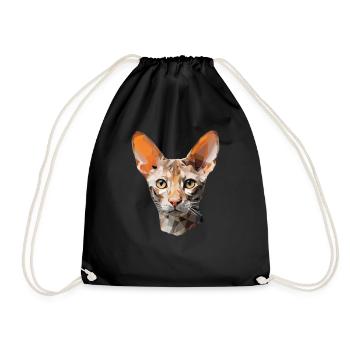 Cornish Rex Cat - Turnbeutel - Schwarz - Vorne
