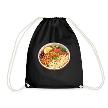 Couscous Bowl Gesunde Lebensmittel - Turnbeutel - Schwarz - Vorne