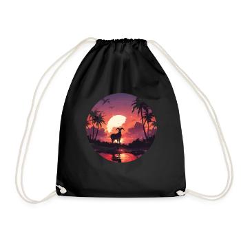 Animals Goats Sunsets Goat Animal Lovers - Drawstring Bag - black - Front