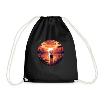 Animals Goats Sunsets Goat Animal Lovers - Drawstring Bag - black - Front