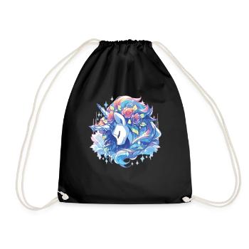 Einhorn Einhörner Einhorn party Unicorns - Turnbeutel - Schwarz - Vorne
