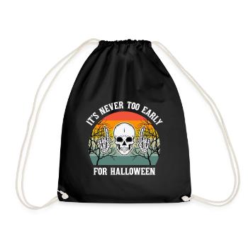 Gruseliges Halloween-Design mit Totenschädel Sonne - Turnbeutel - Schwarz - Vorne