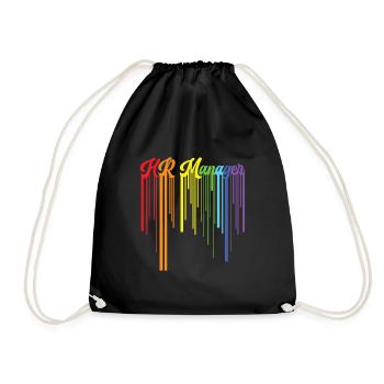 Retro HR Manager Rainbow Text - HR Management - Turnbeutel - Schwarz - Vorne