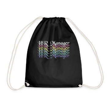 Half HR Manager Half Coffee - HR Management - Drawstring Bag - black - Front