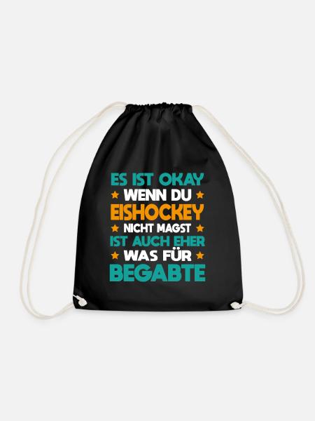 Eishockey Für Begabte Eishockeyspieler Geschenk - Turnbeutel - Schwarz