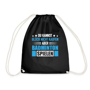 Badmintonspieler Glück Kaufen Badminton Geschenk - Turnbeutel - Schwarz - Vorne