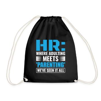 HR Where Adulting Meets Parenting - HR Management - Drawstring Bag - black - Front