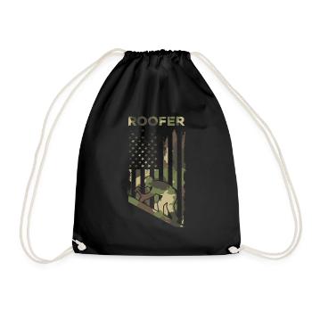Roofer US America Flag - Roofing Worker Roofer - Turnbeutel - Schwarz - Vorne