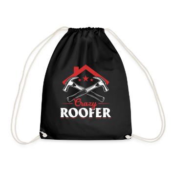 Roofer Contractor Roof Worker - Crazy Roofer - Turnbeutel - Schwarz - Vorne