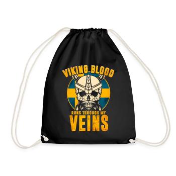Wikinger Blut fliesst durch meine Adern - Schweden - Turnbeutel - Schwarz - Vorne